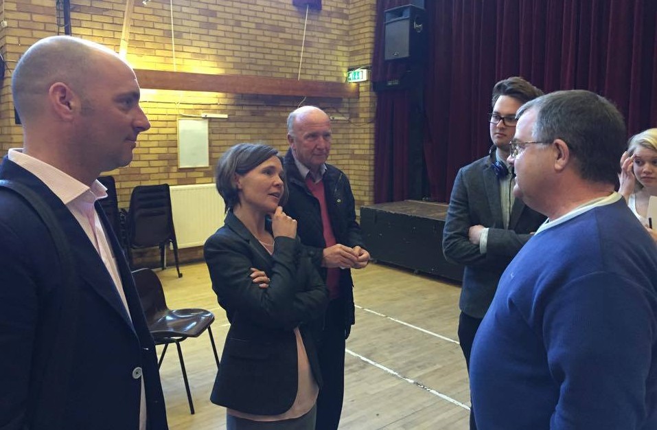 Lib Dem candidate Vicki Slade and Labour candidate Patrick Canavan at today's hustings event