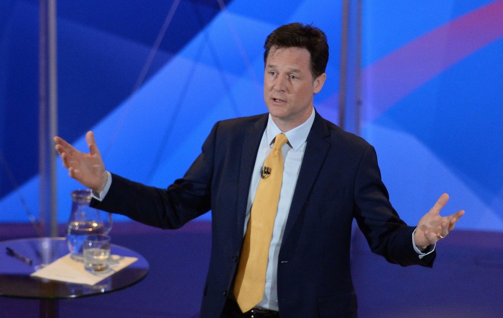 Nick Clegg at tonights question time.