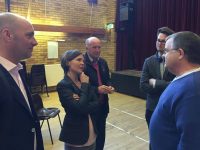 Lib Dem candidate Vicki Slade and Labour candidate Patrick Canavan at today's hustings event