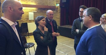 Lib Dem candidate Vicki Slade and Labour candidate Patrick Canavan at today's hustings event